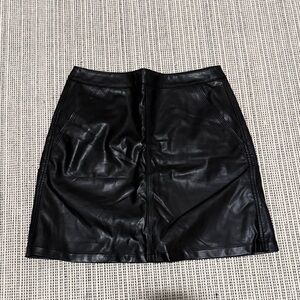 Loft Black Pleather Skirt